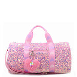 Heart Faux Fur Charm Sequin Duffle - Denny's