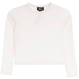 All Bow with Hacci Long Sleeve Top with Pink Bow