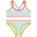 2pc Rainbow Embrodiery Bikini