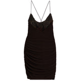 Criss Cross Detail Mesh Dress