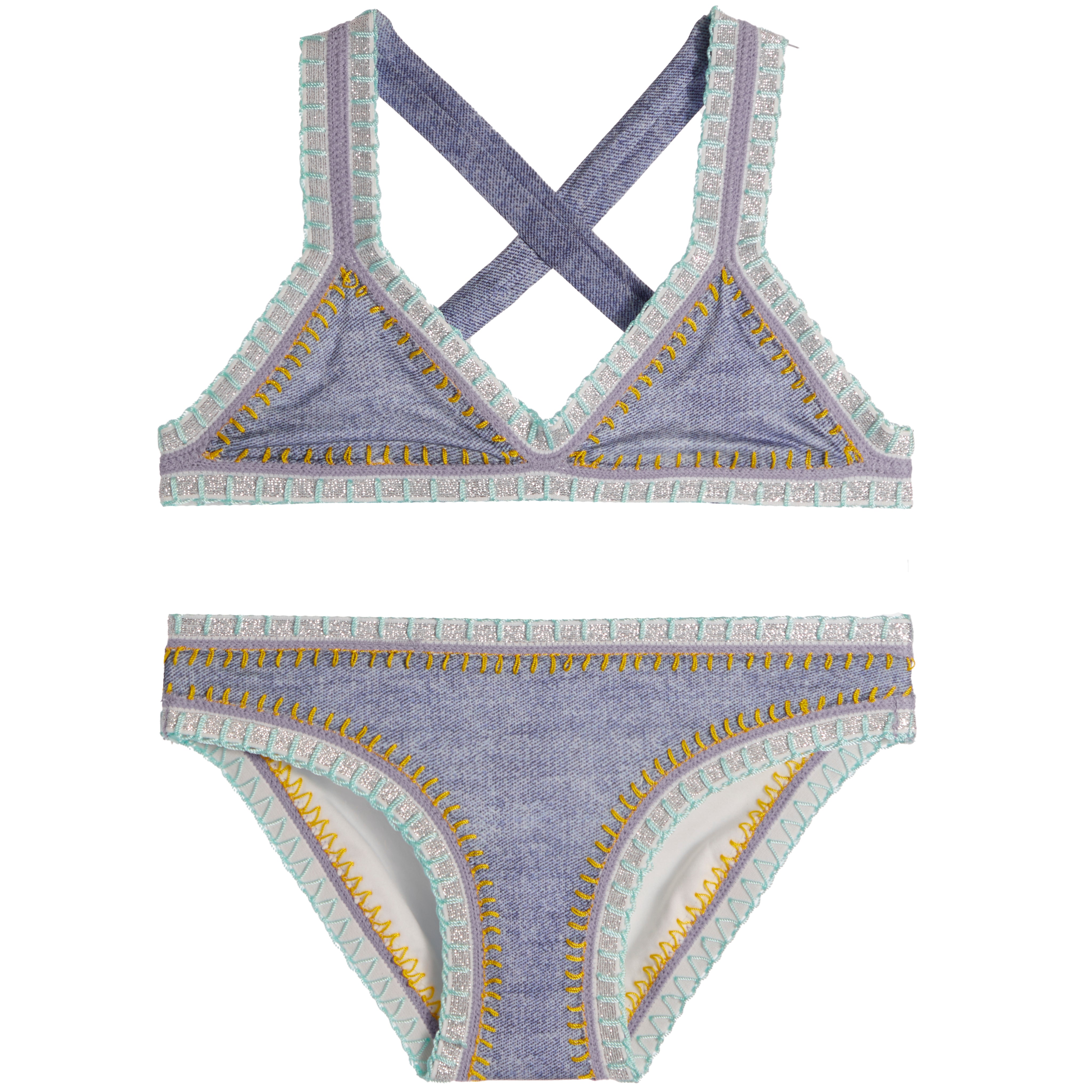 2pc Rainbow Embroidered Bikini - Denny's