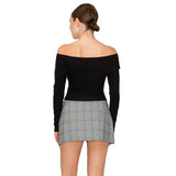 Bardot Off The Shoulder Ribbed Top - Denny's