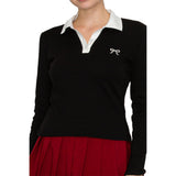 Long Sleeve Bow Polo