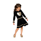 Leopard Heart Long Sleeve Knit Dress