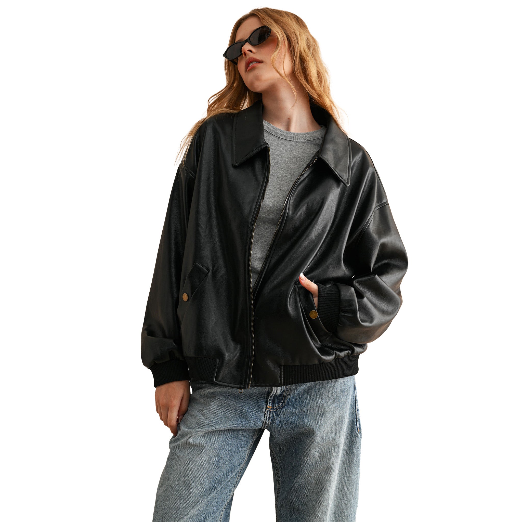 Oversized Pleather Jacket - Denny's