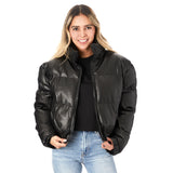 Vegan Leather Bomber Jacket - Denny's