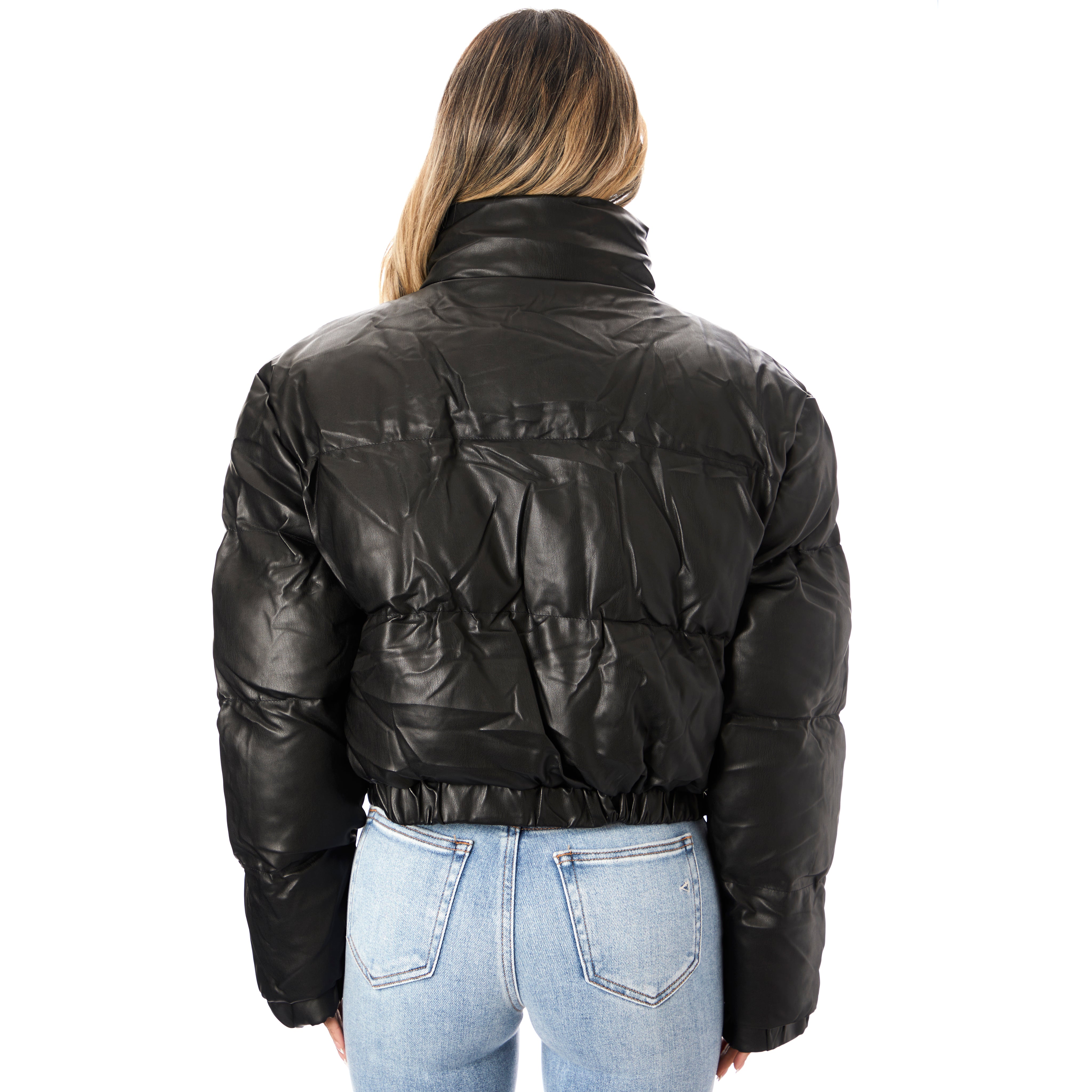 Vegan Leather Bomber Jacket - Denny's