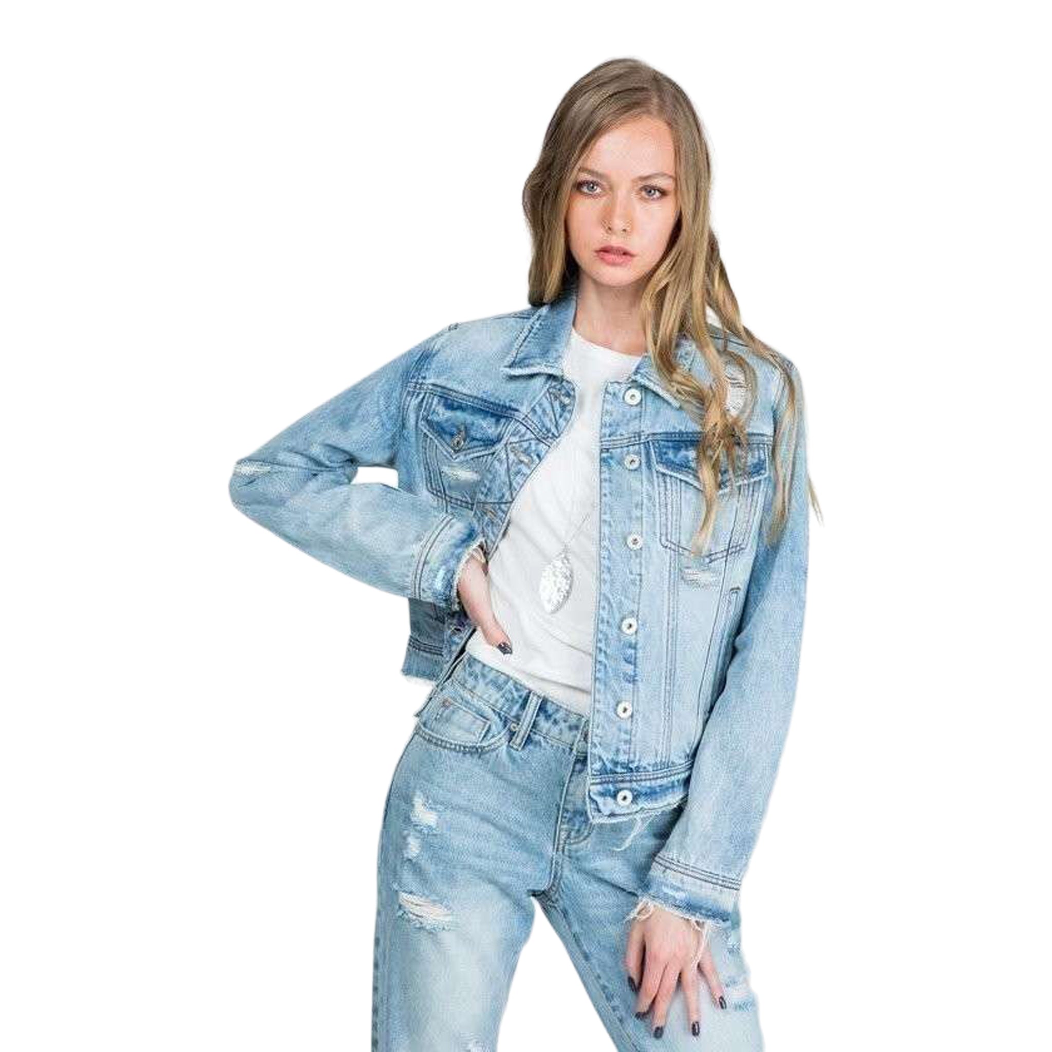 Distressed Denim Jacket - Denny's