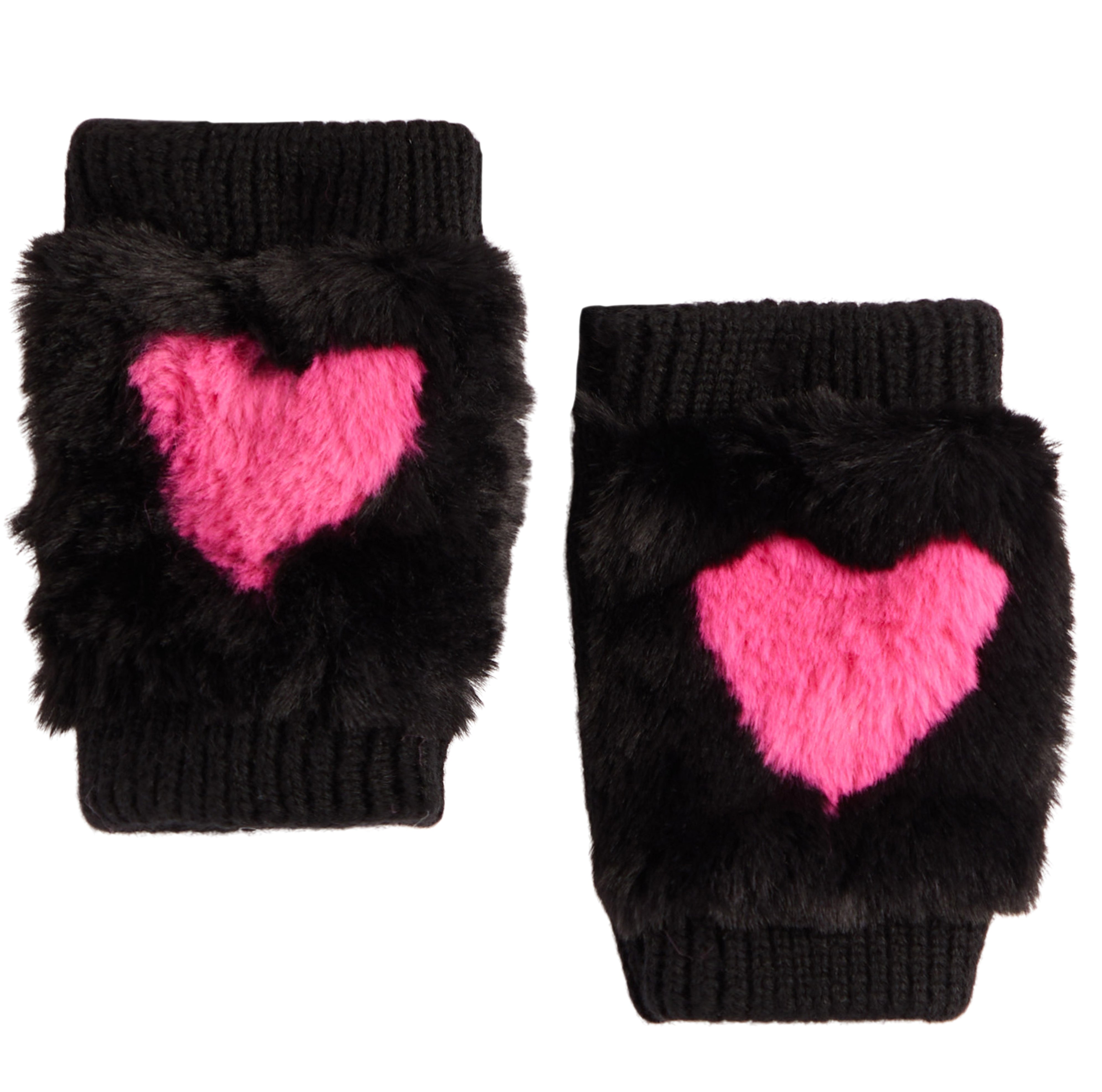 Kids Faux Fur Intarsia with Heart - Denny's