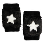 Kids Faux Fur with Stars Intarsia Mitten - Denny's