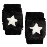 Kids Faux Fur with Stars Intarsia Mitten - Denny's
