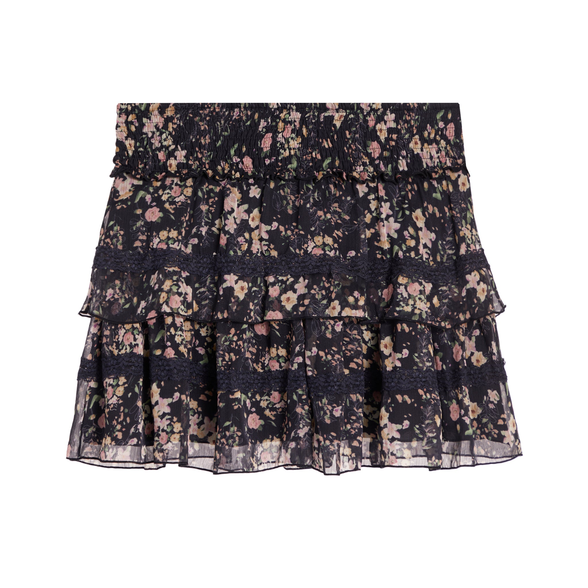 Chiffon Floral Mini Skirt - Denny's