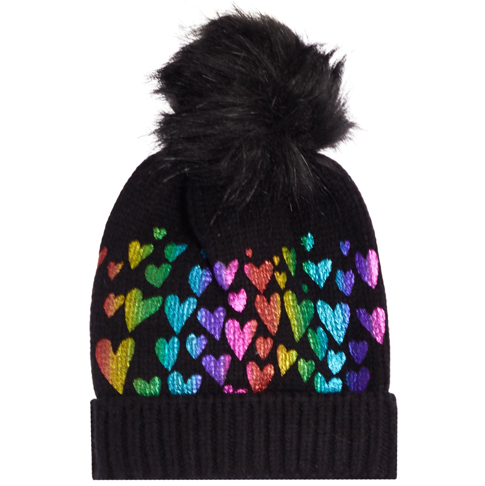 Metallic Hearts Pom Beanie - Denny's