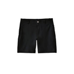 Black men's dress shorts with a button closure and belt loops, shown flat against a solid white background.