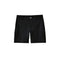 Black men's dress shorts with a button closure and belt loops, shown flat against a solid white background.