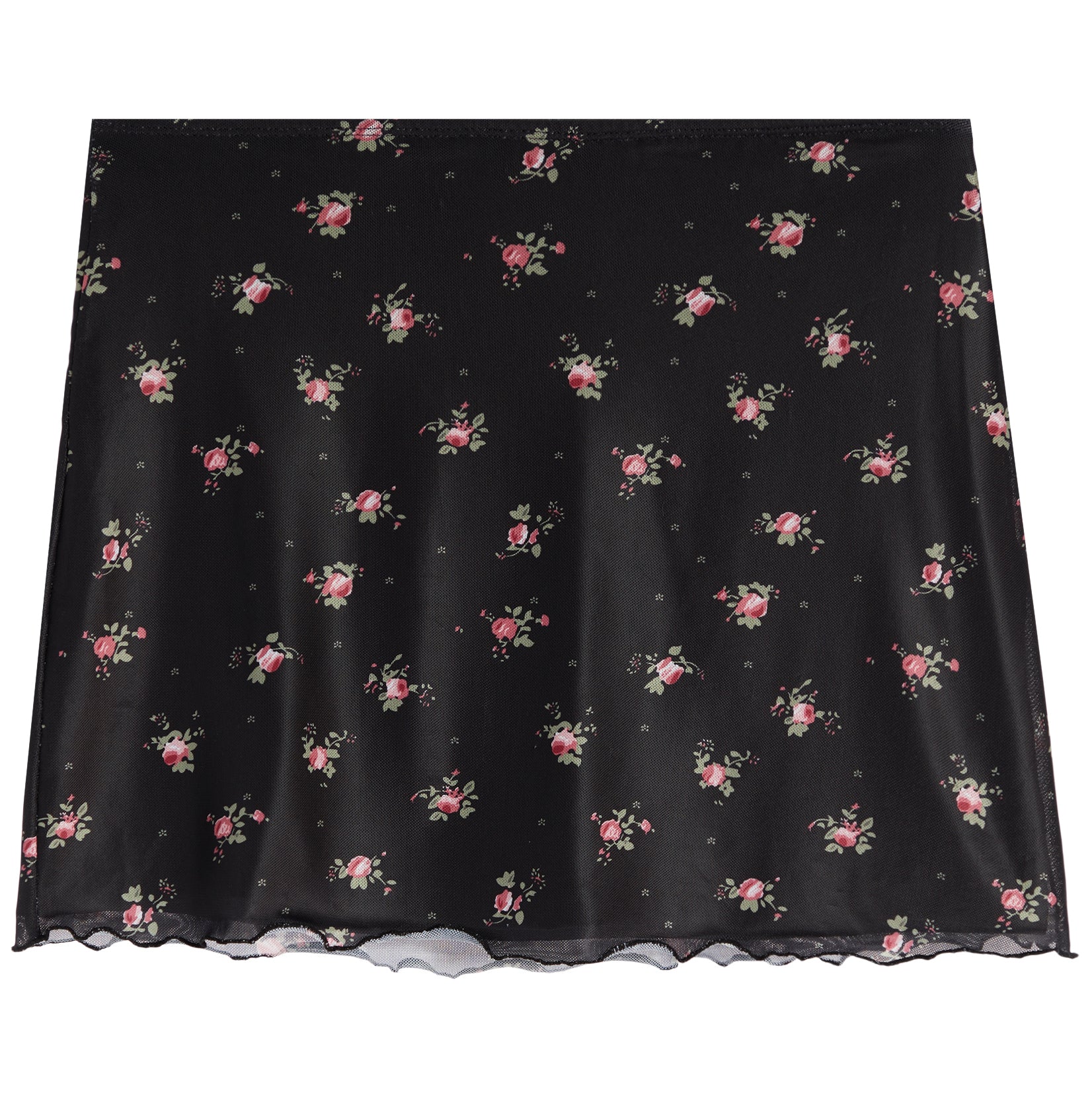 Mesh Floral Mini Skirt - Denny's
