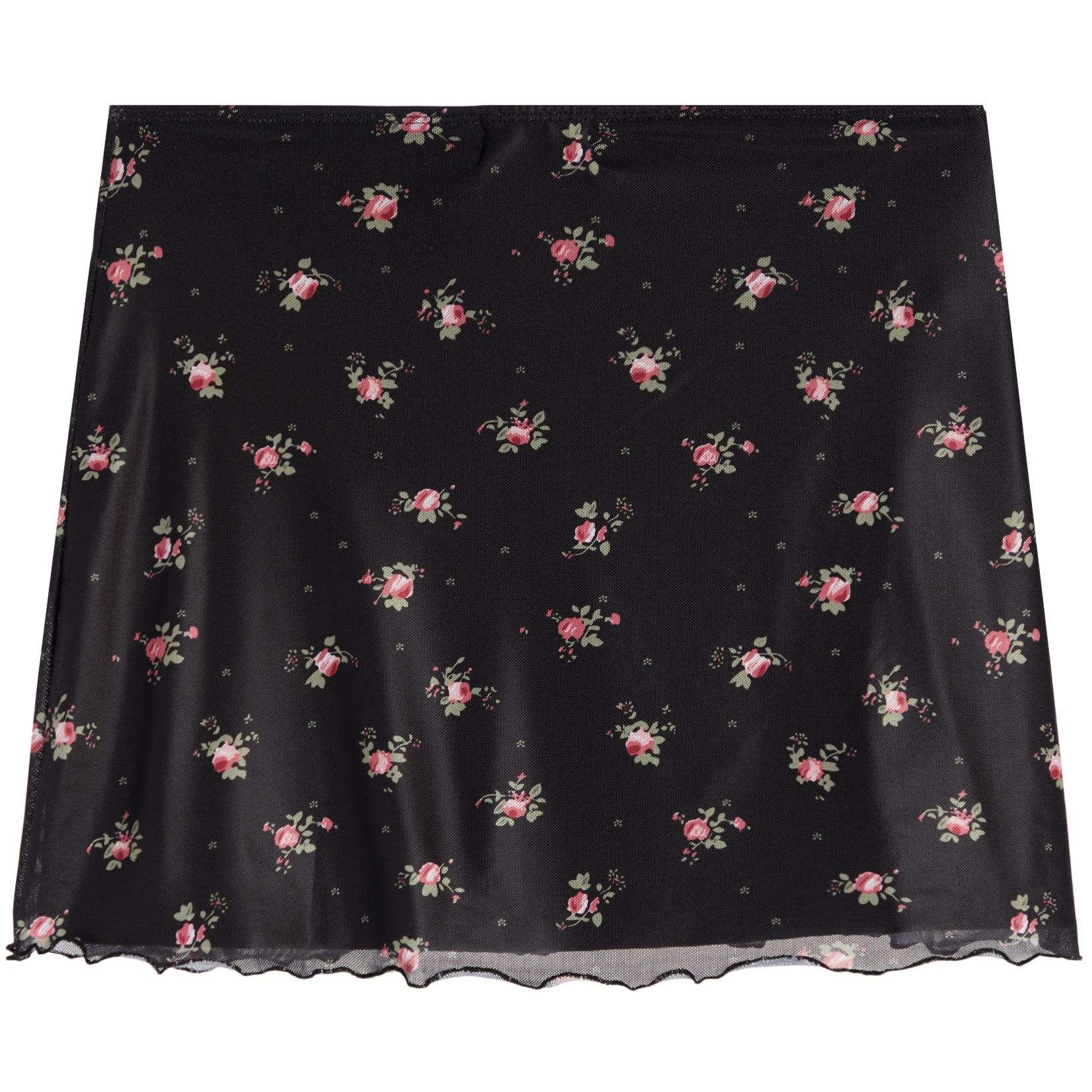 Mesh Floral Mini Skirt - Denny's
