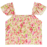 Joanna Vacay Floral Flutter Sleeve Top - Denny's