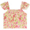 Joanna Vacay Floral Flutter Sleeve Top - Denny's