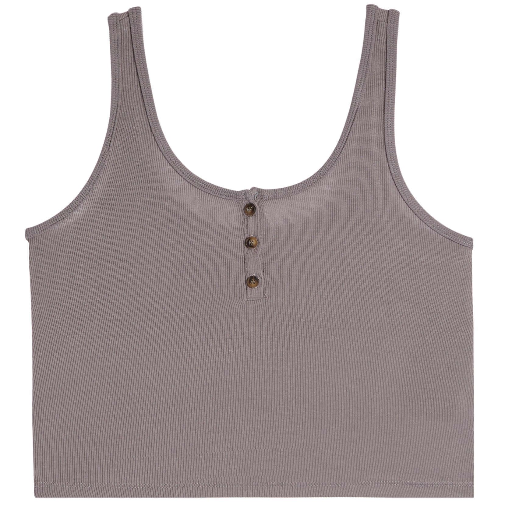 Ribbed Scoop Henley Tank - Denny's