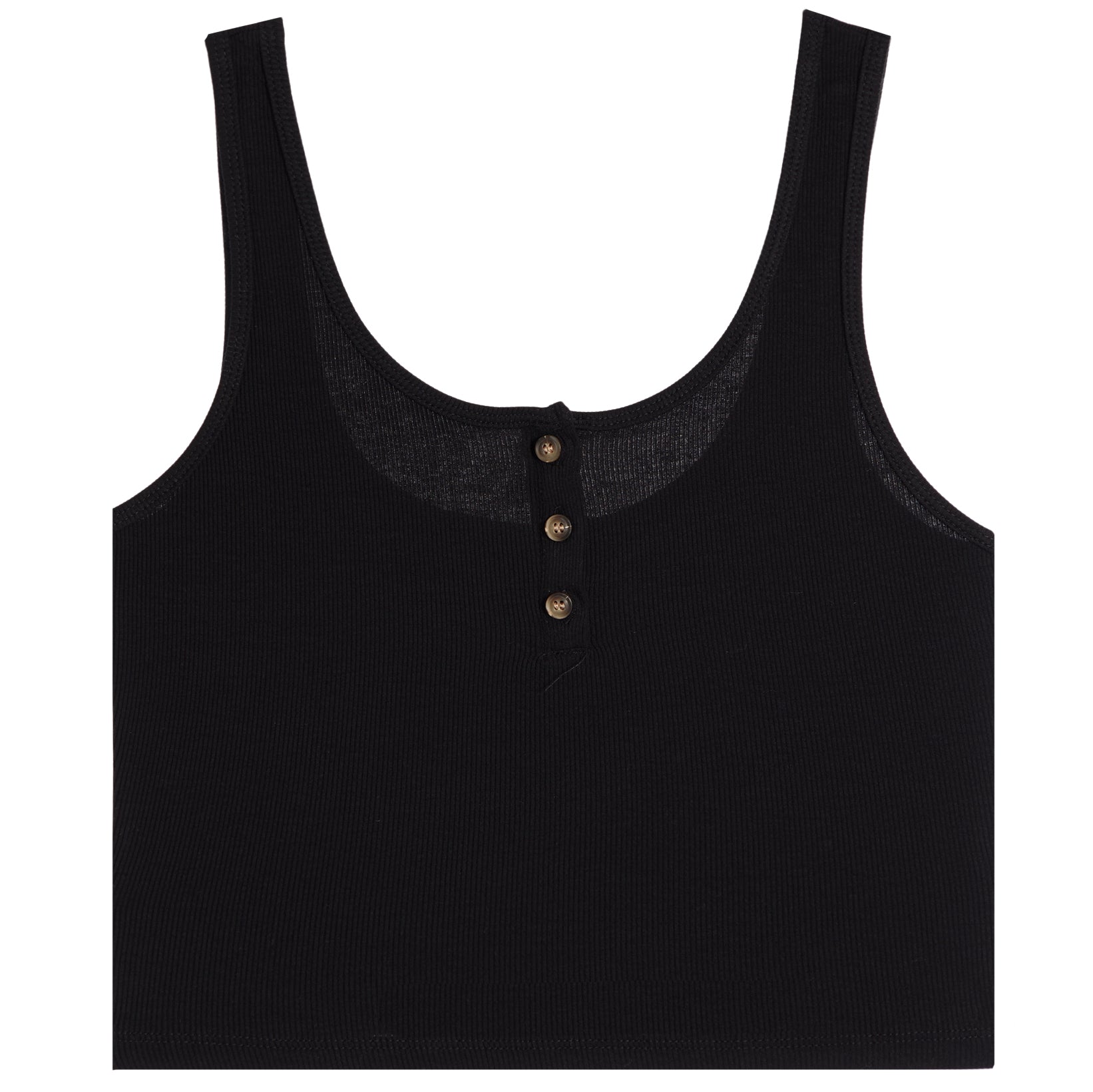 Ribbed Scoop Henley Tank - Denny's