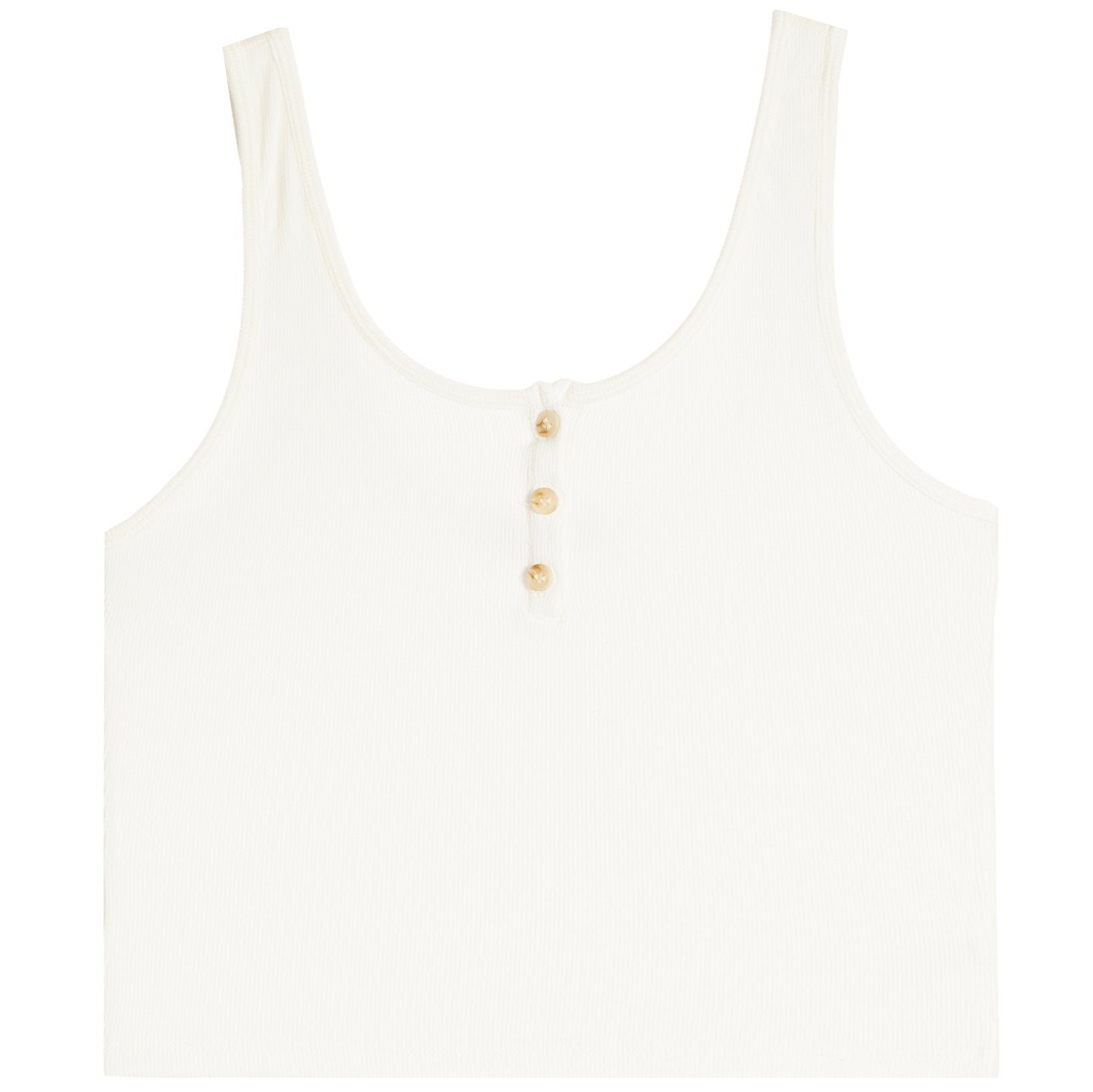 Ribbed Scoop Henley Tank - Denny's