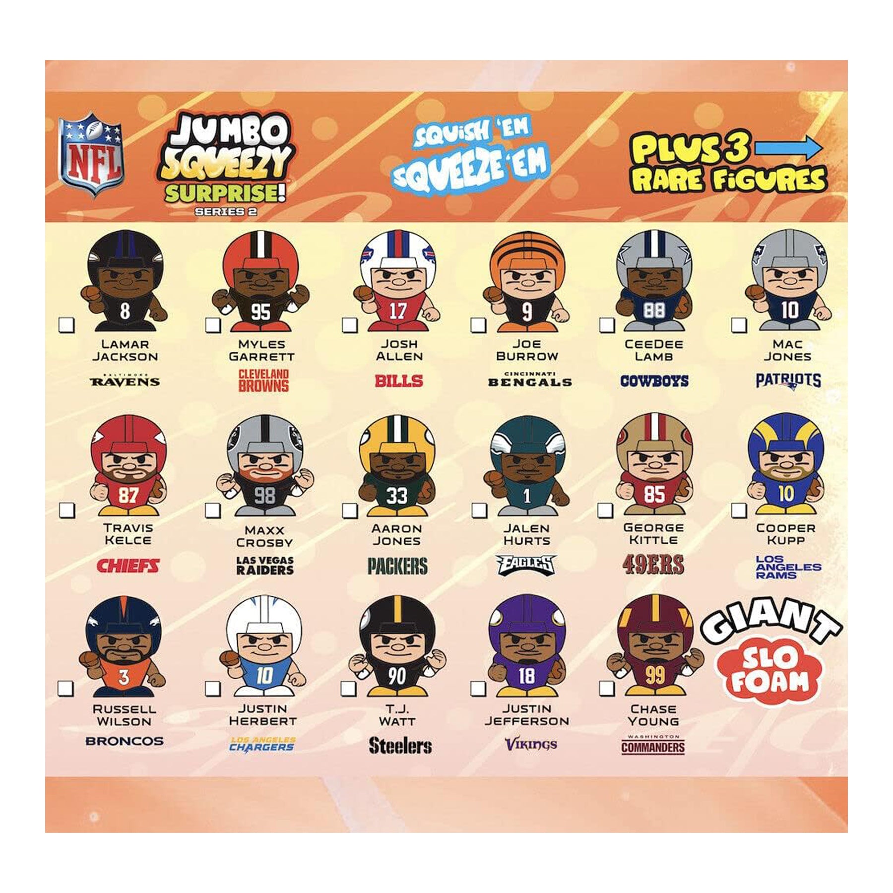 NFL Series 2 Squeezymates Jumbo Surprise Capsule - Denny's
