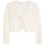 Open Knit Tassel Tie Cardigan