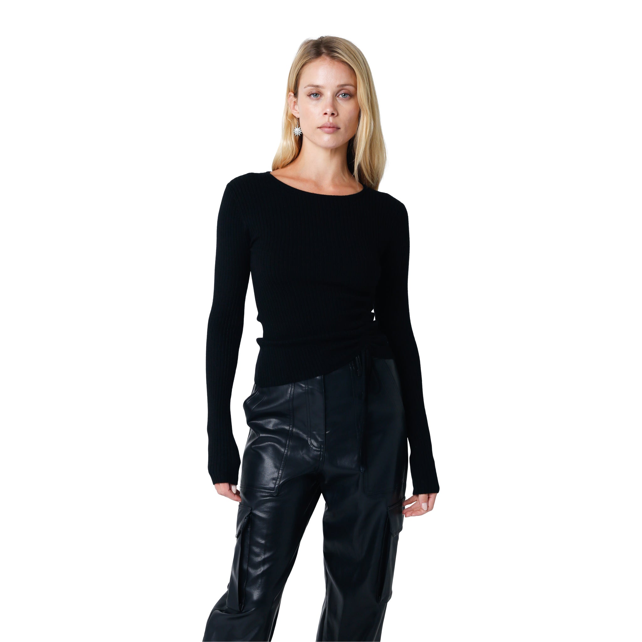 Long Sleeve Ruched Sweater - Denny's