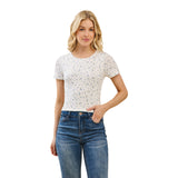 Short Sleeve Floral Crew
