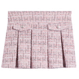 Tweed Pleated Mini Skirt