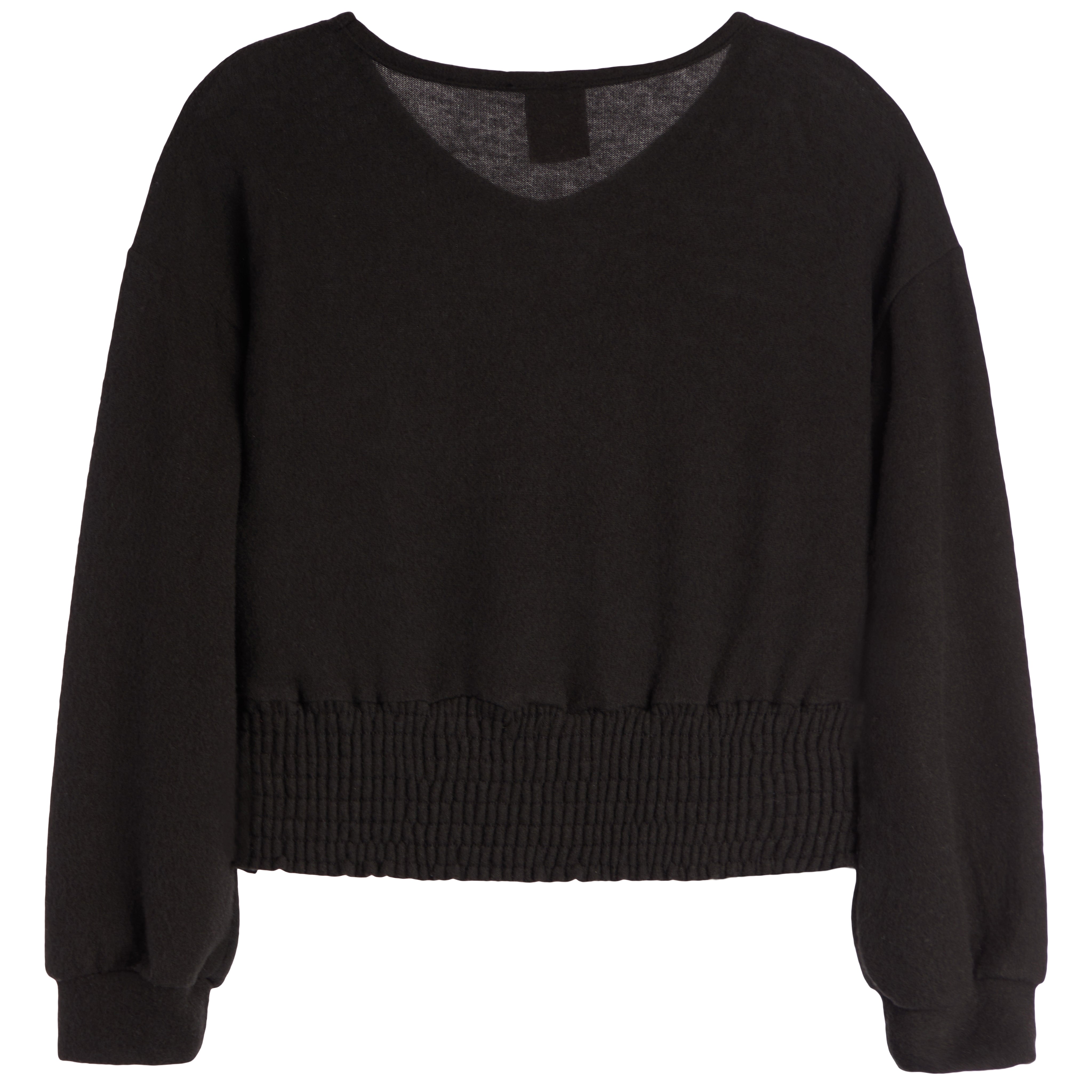 V-Neck Smocked Waist Top - Denny's