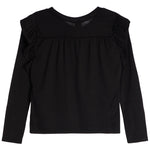 Long Sleeve Rib Ruffle Sleeve Top - Denny's