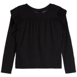 Long Sleeve Rib Ruffle Sleeve Top - Denny's