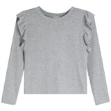 Long Sleeve Rib Ruffle Sleeve Top - Denny's