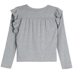 Long Sleeve Rib Ruffle Sleeve Top - Denny's