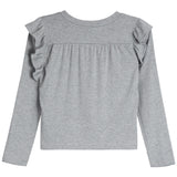 Long Sleeve Rib Ruffle Sleeve Top - Denny's