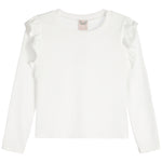 Long Sleeve Rib Ruffle Sleeve Top - Denny's