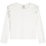 Long Sleeve Rib Ruffle Sleeve Top - Denny's