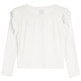 Long Sleeve Rib Ruffle Sleeve Top - Denny's