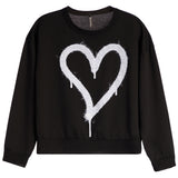 Brushed Splatter Heart French Terry Sweatshrt - Denny's