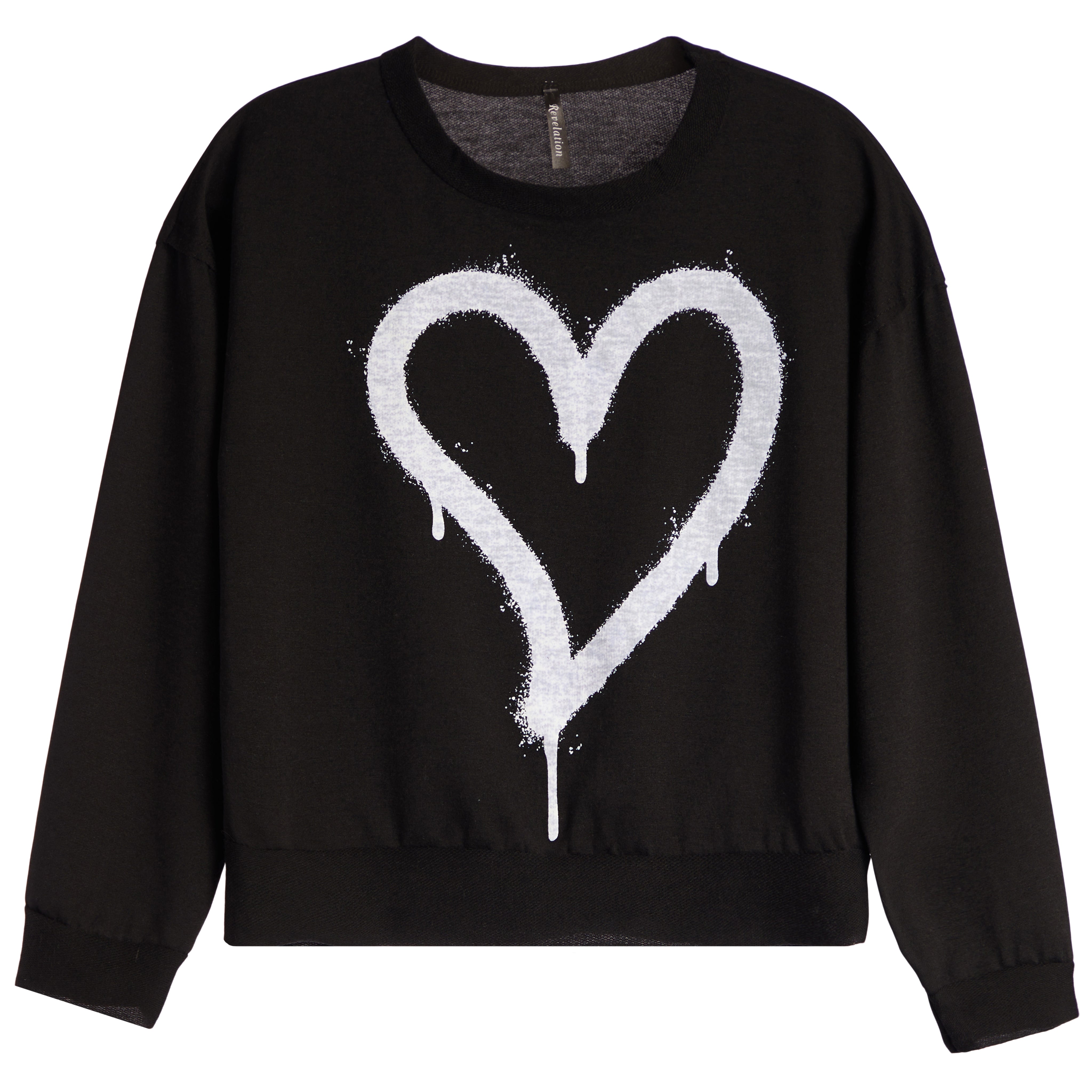 Brushed Splatter Heart French Terry Sweatshrt - Denny's