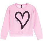 Brushed Splatter Heart French Terry Sweatshrt - Denny's