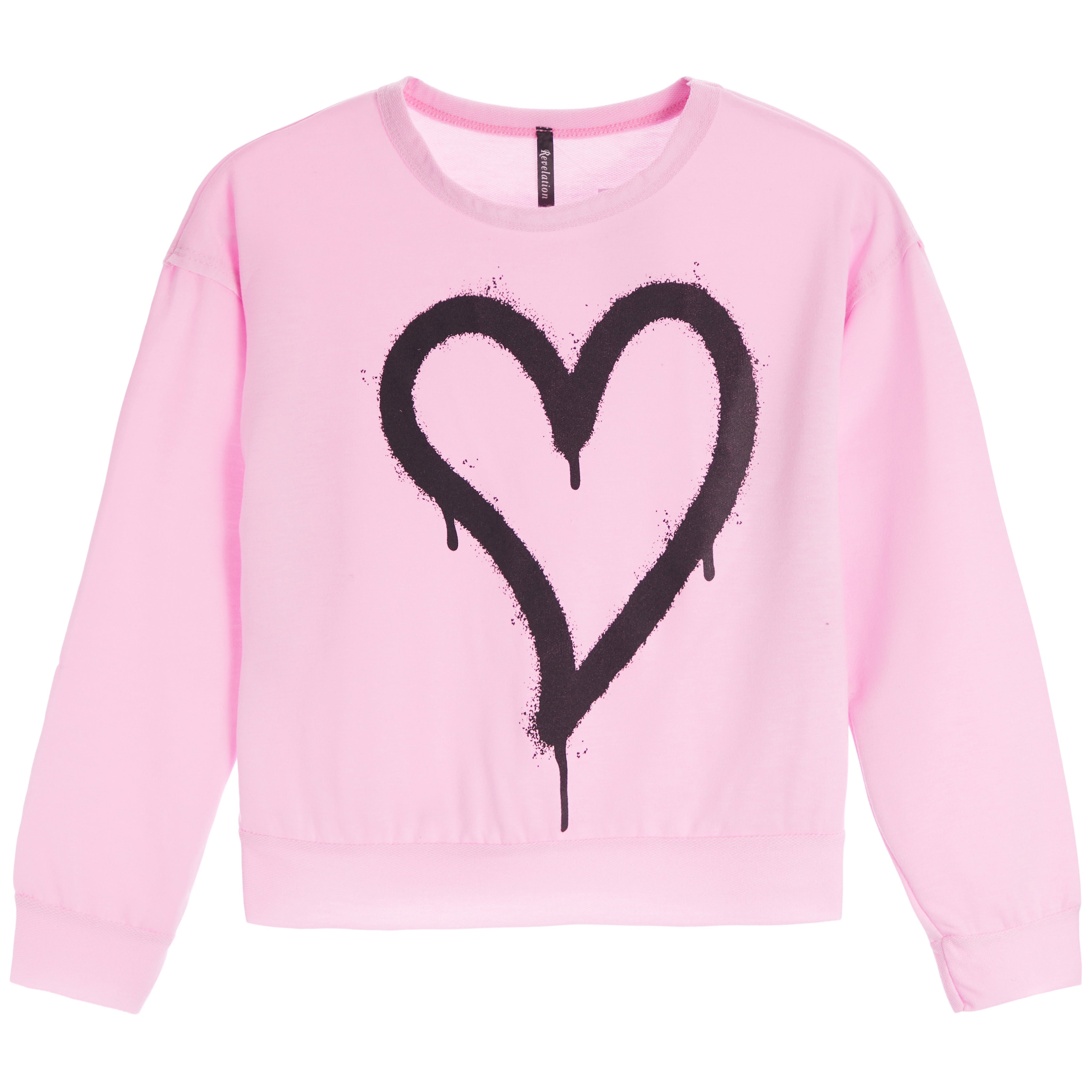 Brushed Splatter Heart French Terry Sweatshrt - Denny's