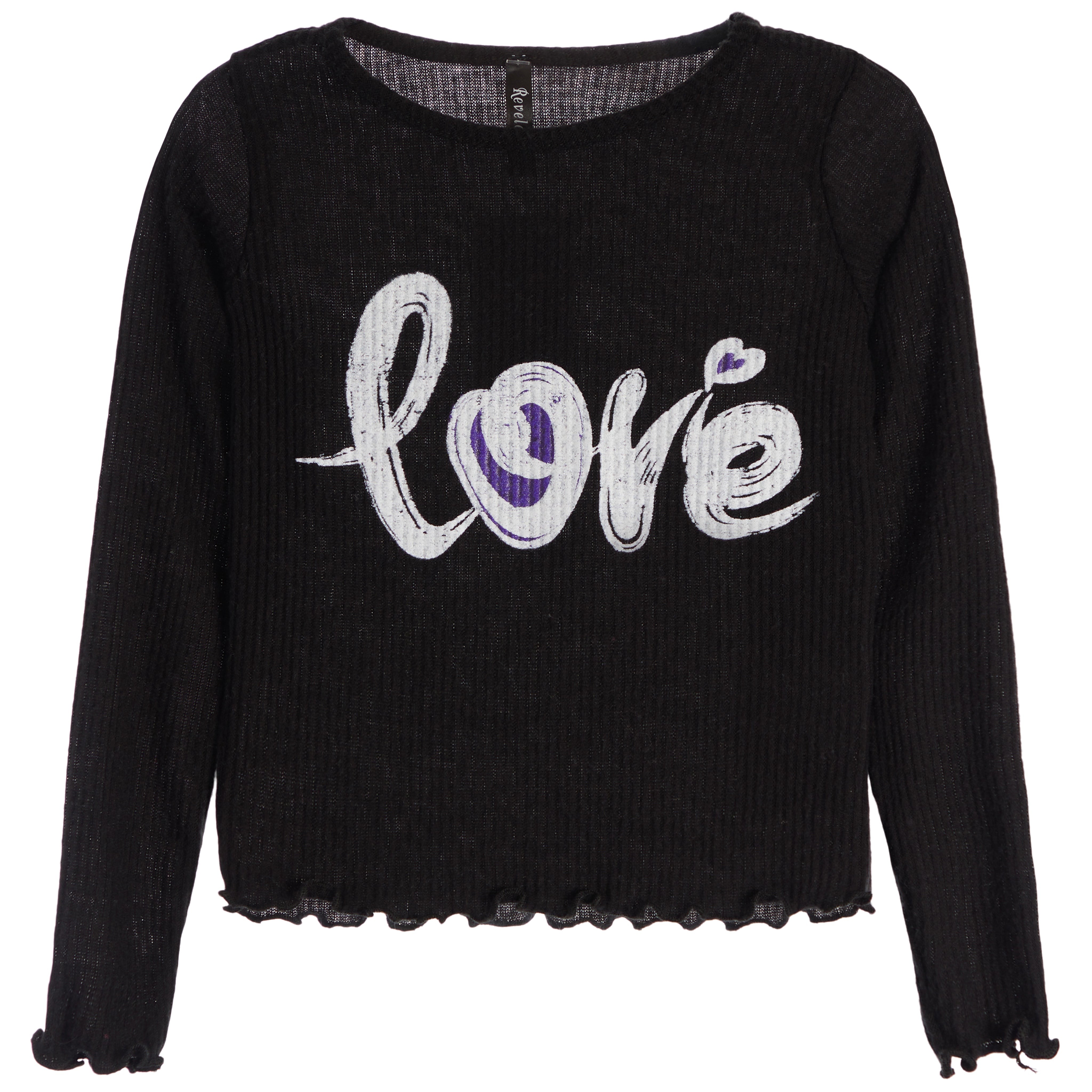 Love Lettuce Edge Ribbed Top - Denny's