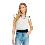 Crochet Ruffle Sleeve Top - Denny's
