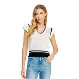 Crochet Ruffle Sleeve Top - Denny's