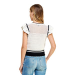 Crochet Ruffle Sleeve Top - Denny's