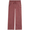 A pair of heathered dusty rose sweatpants featuring three outlined heart graphics on the lower right leg, a drawstring waist, and side pockets, shown against a plain white background.