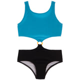 1pc Rib Ring Middle Bathing Suit - Denny's